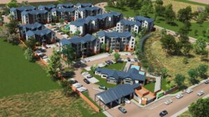 Canvas 82 aerial image of the development